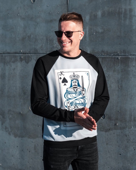 KING RAGLAN SWEATSHIRT BLACK