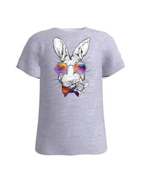 RABBIT WITH SUNGLASSES KIDS T-SHIRT LIGHT GREY