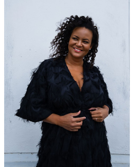 KIMONO FRINGE PLUS DRESS BLACK