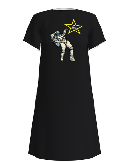 TO THE STARS PRINT DRESS BLACK