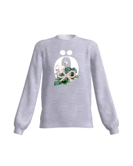 LETTER Ö FLORAL SWEATSHIRT LIGHT GREY