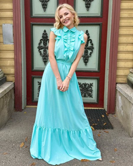 FRILL MAXI DRESS MINT