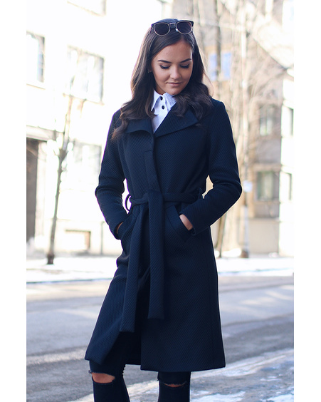 BLACK WATERFALL COAT