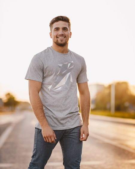 SILVER WOLF UNISEX T-SHIRT LIGHT GREY