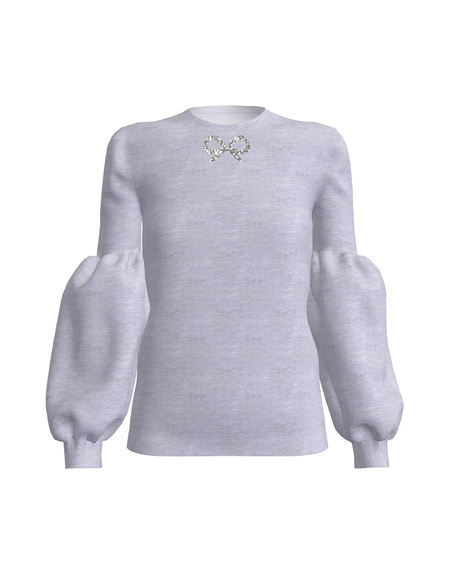 TD BOW ALICE SWEATSHIRT LIGHT GREY