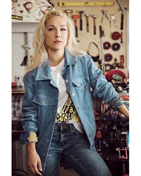 LIGHT BLUE VELVET JACKET