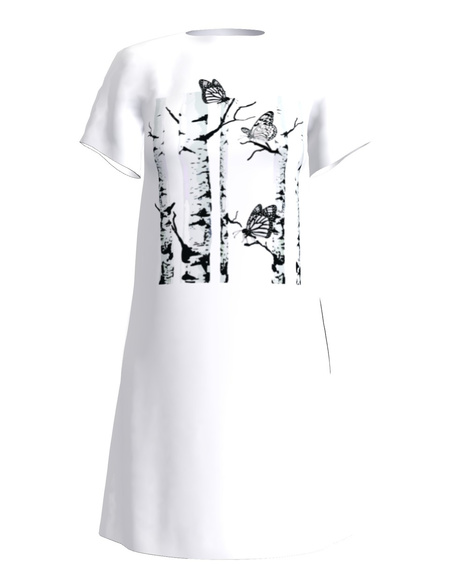 GIANT BUTTERFLIES DRESS WHITE