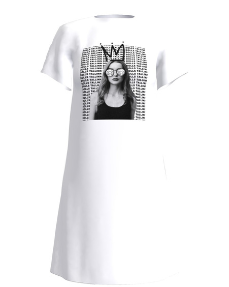 TD QUEEN PRINT DRESS WHITE