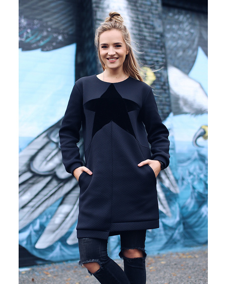 STAR COOL CUT DRESS BLACK
