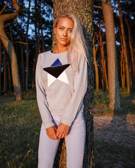 ESTONIAN STAR SWEATSHIRT GREY CROP
