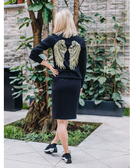 GOLD ANGEL SWEATSHIRT BLACK