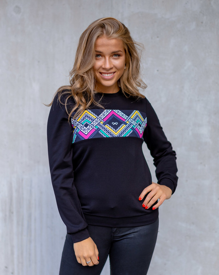 COLORFUL ETHNIC SWEATSHIRT BLACK