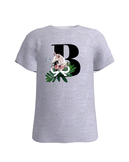 LETTER B KIDS T-SHIRT LIGHT GREY