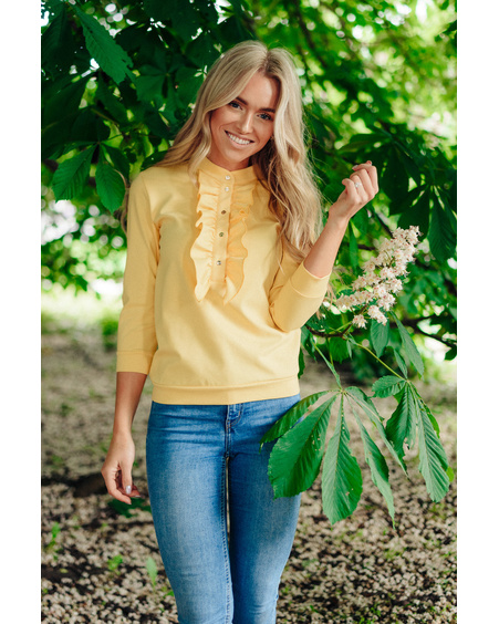FRILL QUARTER SHIRT YELLOW