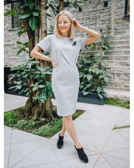 PENCIL SKIRT GREY TRIKO