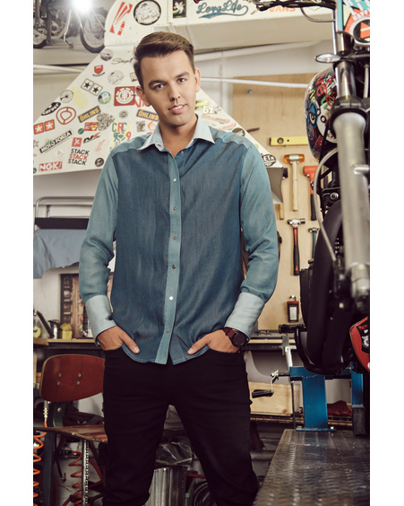 DARK BLUE DENIM SHIRT