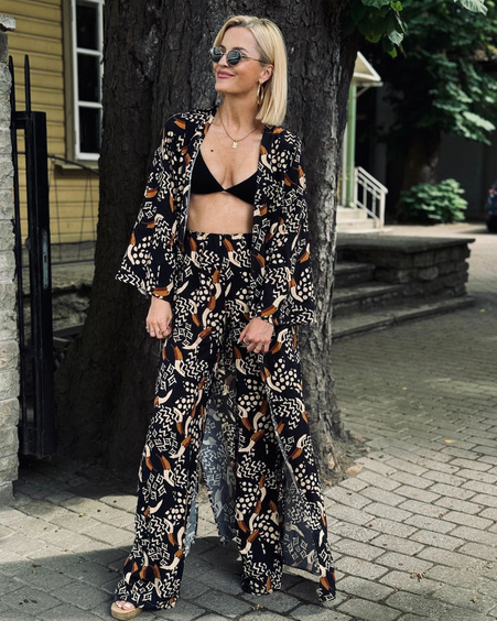 LETRIBE BIRDS WIDE TROUSERS
