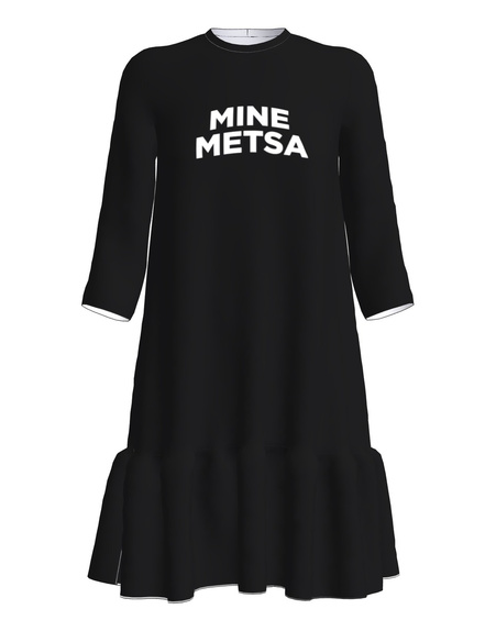 MINE METSA FRILL DRESS BLACK