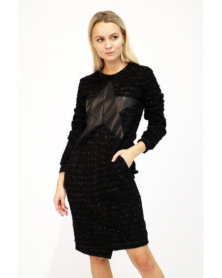 BLACK STAR COOL CUT KNIT DRESS