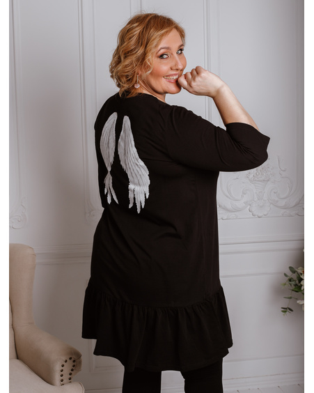 ANGEL FRILL DRESS BLACK