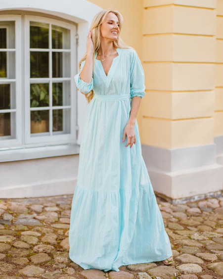 SUMMER COMET MAXI DRESS AQUA BLUE