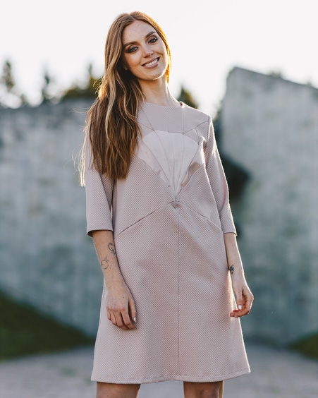 SAND FOX POCKET DRESS BEIGE