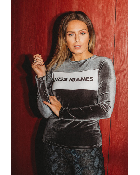 MISS IGANES SILVER VELVET SHIRT
