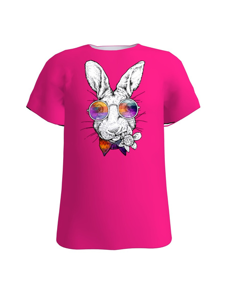 RABBIT WITH SUNGLASSES KIDS T-SHIRT FUCHSIA