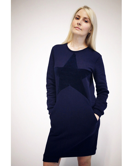 STAR COOL CUT DRESS NAVY