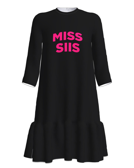 MISS SIIS FRILL DRESS BLACK