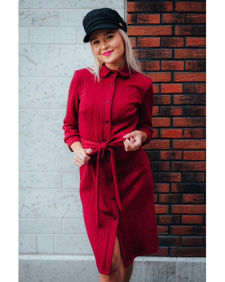 RED BOYFRIEND KNIT DRESS
