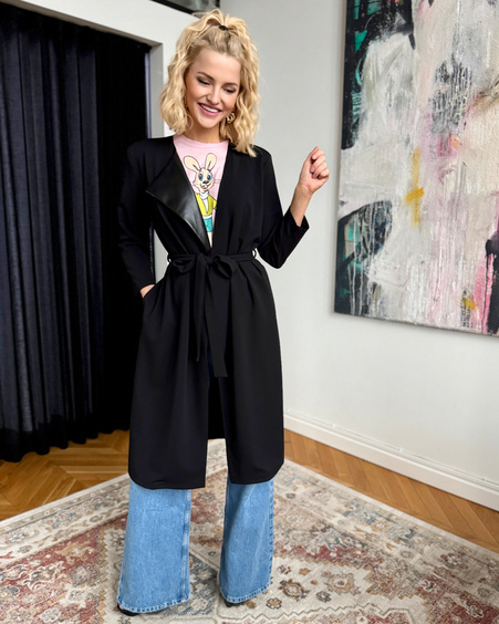 HIGH POWER TRENCH DRESS BLACK