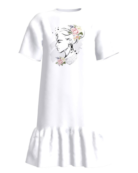 FLOWER DOLL Frill Dress White