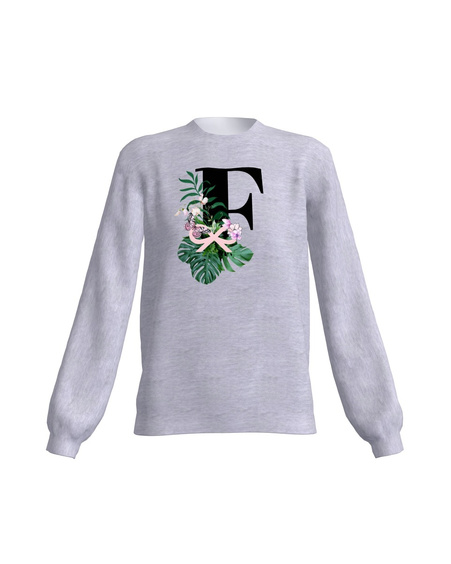LETTER F SWEATSHIRT LIGHT GREY
