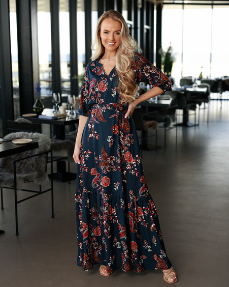SUMMER COMET MAXI DRESS NAVY BLUE