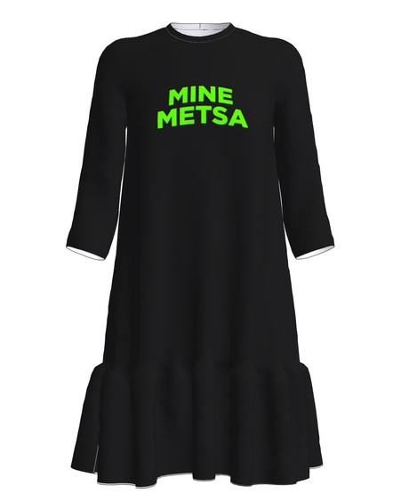 MINE METSA FRILL DRESS BLACK