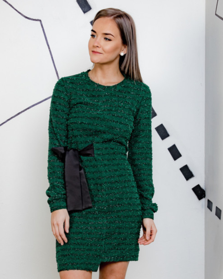 SHINY COOL CUT DRESS GREEN