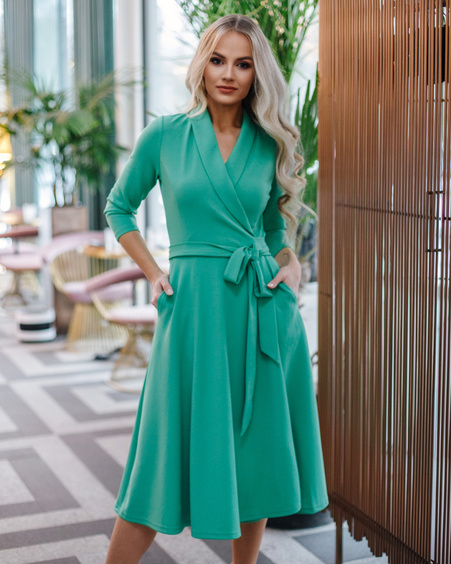 MOON MIDI DRESS BRIGHT GREEN
