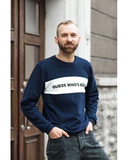 GUESS WHO S BÕKK DARK BLUE SWEATER