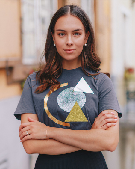 SPARKLE GOLD ABSTRACT UNISEX T-SHIRT DARK GREY