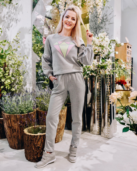 DIAMOND ALICE SWEATSHIRT LIGHT GREY