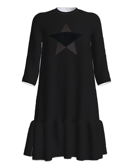 STAR FRILL DRESS BLACK