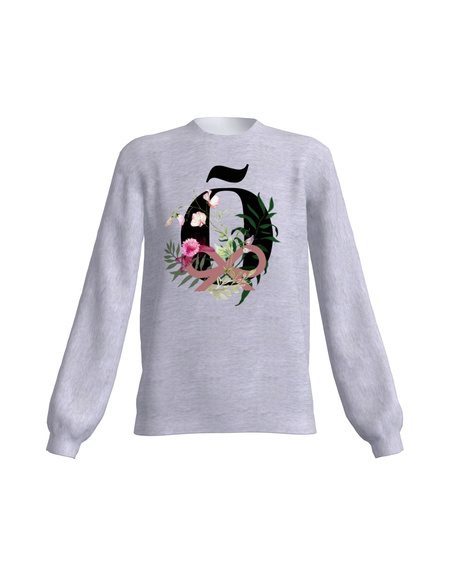LETTER Õ FLORAL SWEATSHIRT LIGHT GREY