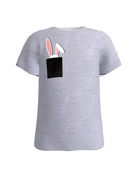 PEEK-A-POO BUNNY KIDS T-SHIRT LIGHT GREY
