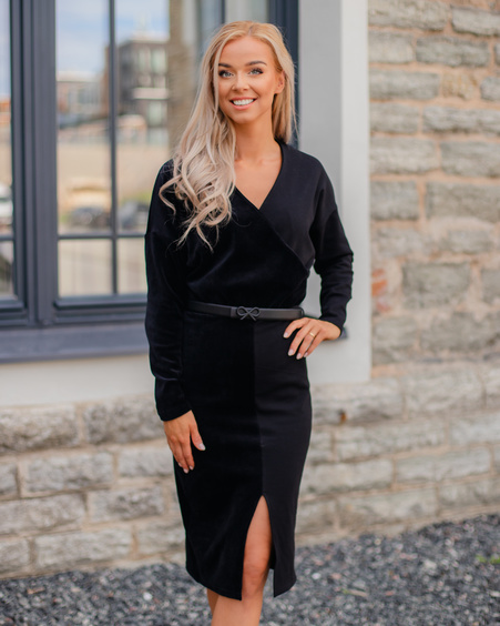 MARNA DRESS VELVET BLACK