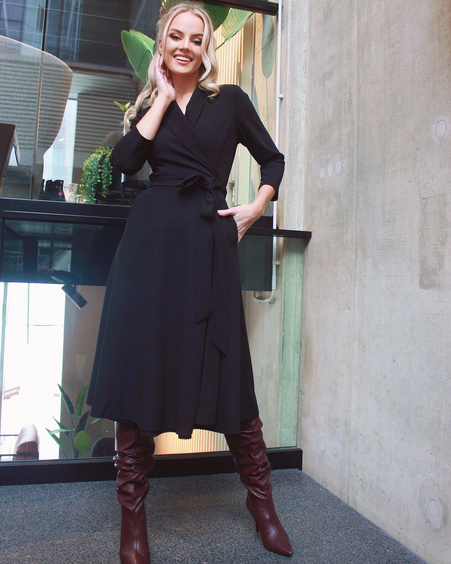 MOON MIDI DRESS BLACK
