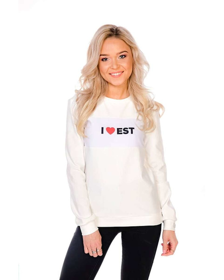 I LOVE EST WHITE SWEATER