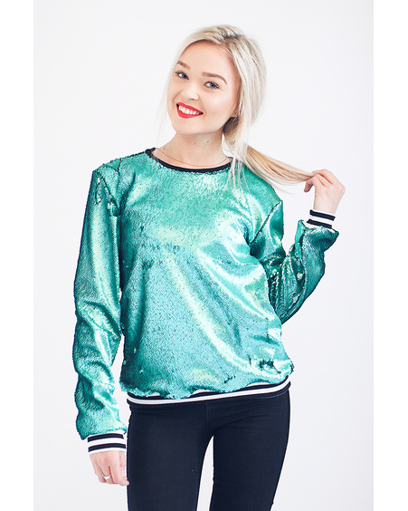 GREEN SEQUIN SWEATER